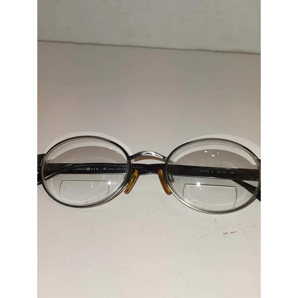 Vogue Florence VO 3133 S Glasses Oval Gunmetal Grey Metal Frames 90s Italy 52-20